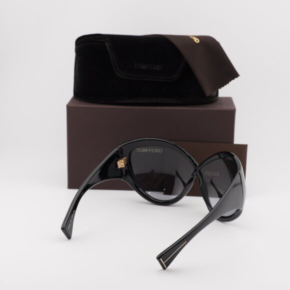 Tom Ford FT0219 DAPHNE 01A Butterfly Sunglasses - Black\Grey - Picture 9 of 9